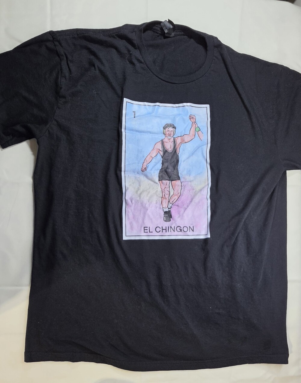 Gildan El Chingon Wrestling Loteria Card T-Shirt Size XL Black Sku 0372